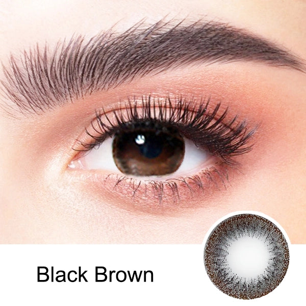 Black Brown Yearly Use Power Contact lens